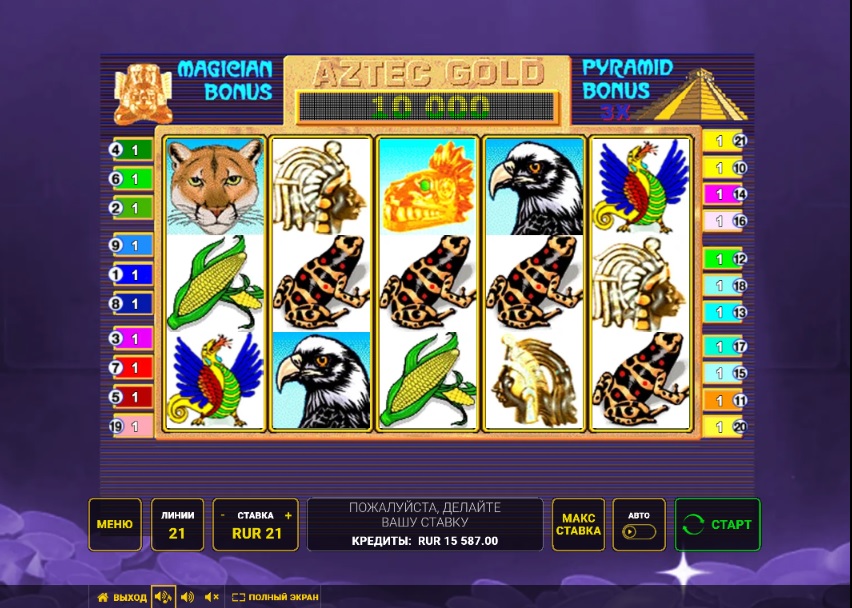 Дизайн слота Aztec Gold