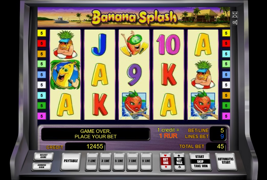 Дизайн игрового автомата Banana Splash