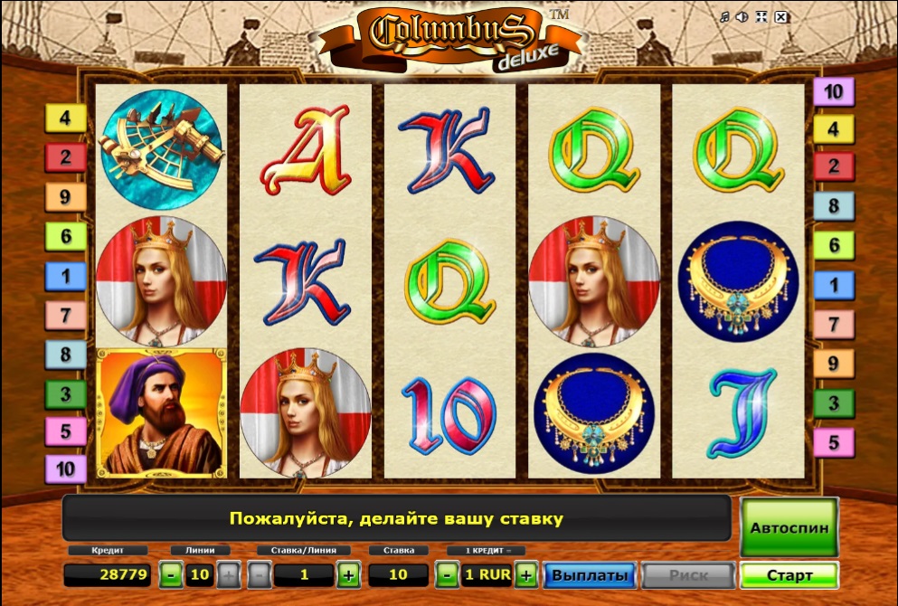 Внешний вид слота Columbus Deluxe