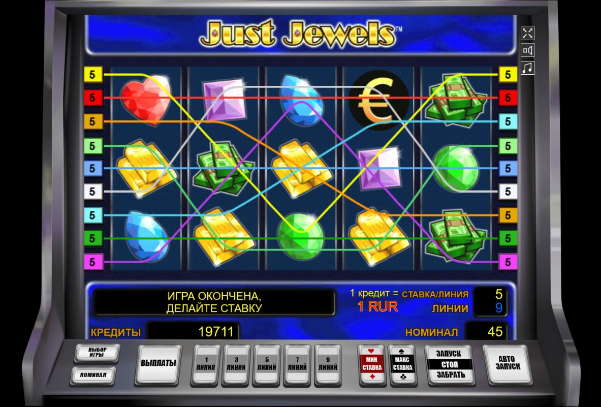 Дизайн слота Just Jewels