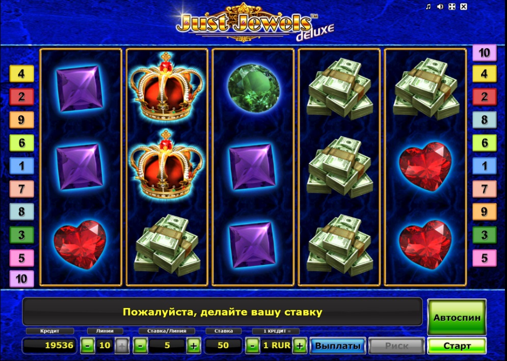 Дизайн слота Just Jewels Deluxe