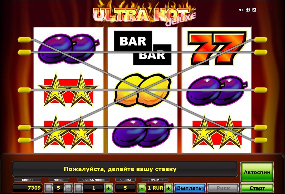 Дизайн слота Ultra Hot Deluxe