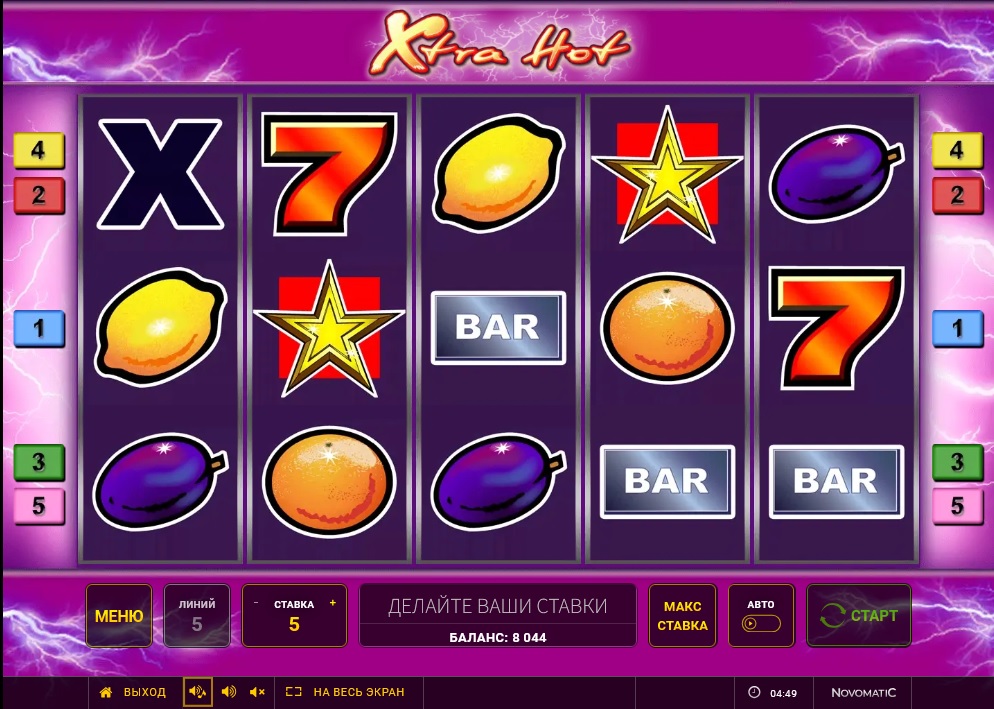 Дизайн слота Xtra Hot